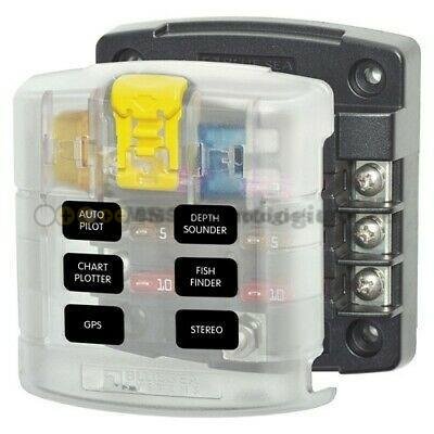 Blue Sea Systems Fuse Block ST-Blade 6 Circuits with Grounding/cvr (Bulk)