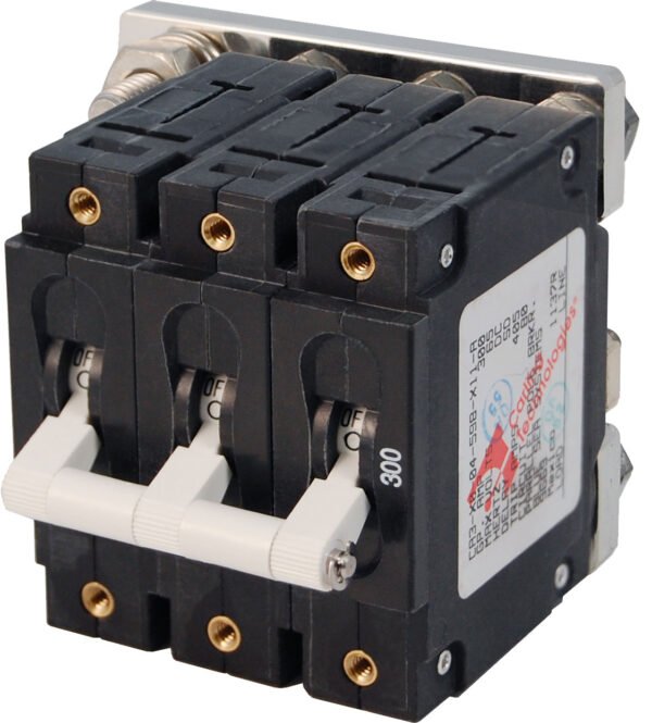 Blue Sea Systems Circuit Breaker C-Series Triple Pole Toggle 300A White