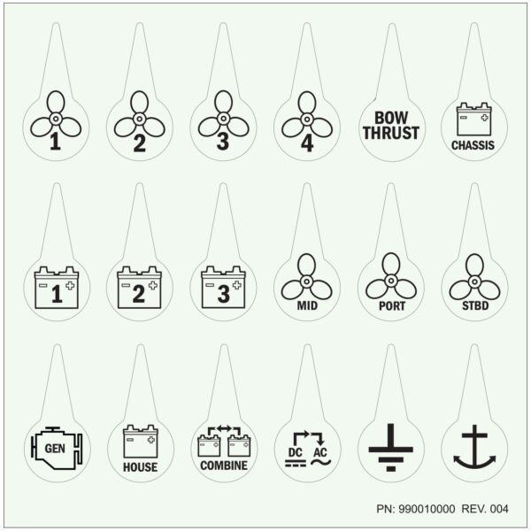 Blue Sea Systems Label Kit Battery Switch ICON (Bulk)
